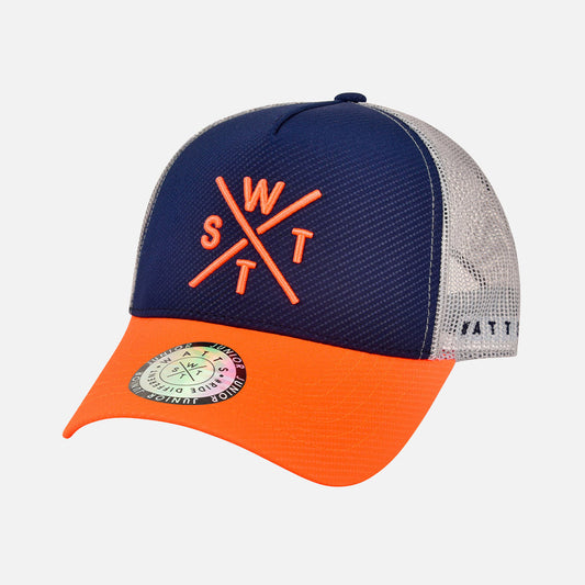 WATTS CASQUETTE TRIBE - JUNIOR - BLEU MARINE & ORANGE FLUO