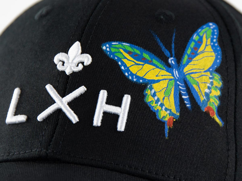 LXH CASQUETTE « HÉRITAGE » CUSTOM NOIR/PAPILLON