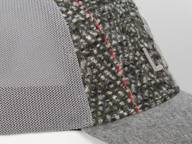 LXH Casquette « Évasion » Bi-Matière Chevron / Feutrine Gris Kaki