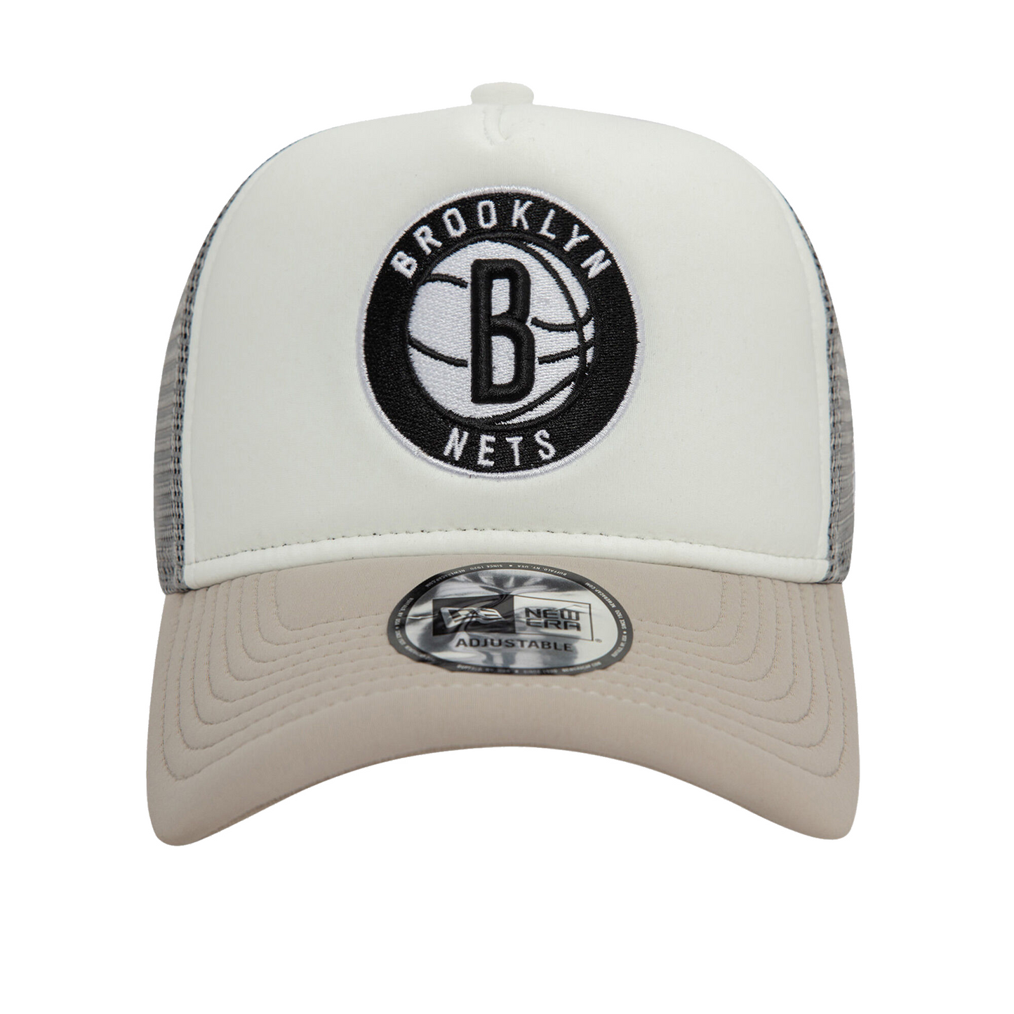 New Era A-Frame Trucker Cap NBA Flower Brooklyn Nets White