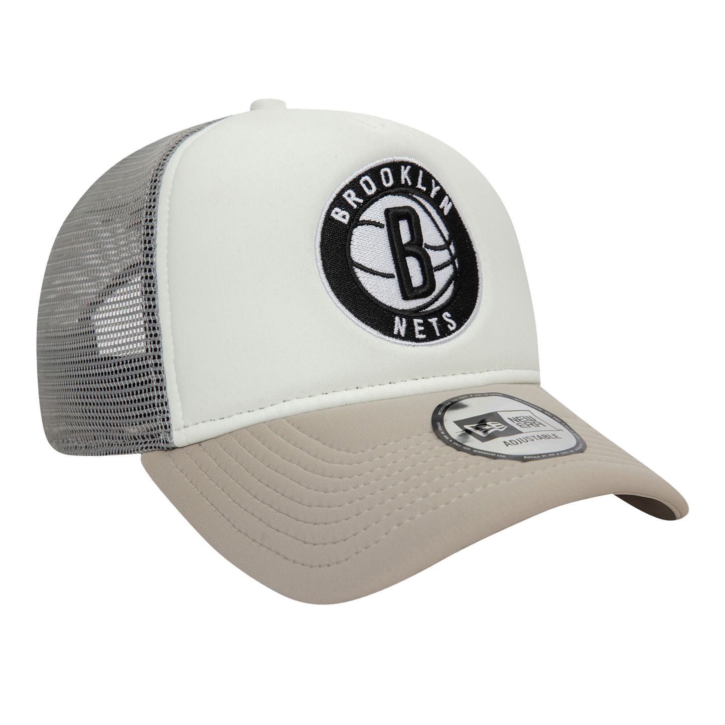 New Era A-Frame Trucker Cap NBA Flower Brooklyn Nets White