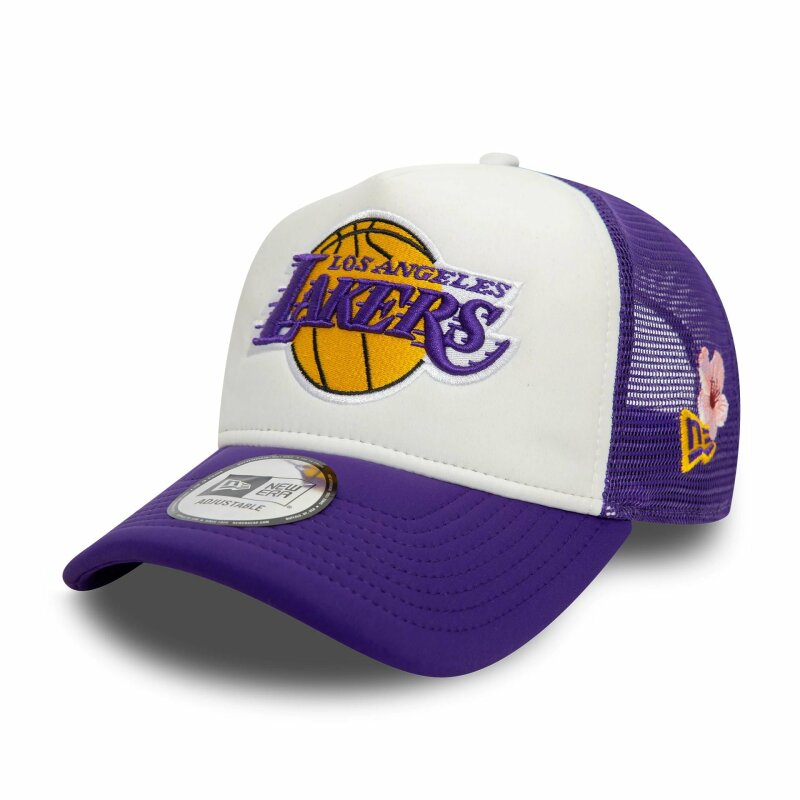 New Era A-Frame Trucker Cap NBA Flower LA Lakers Purple