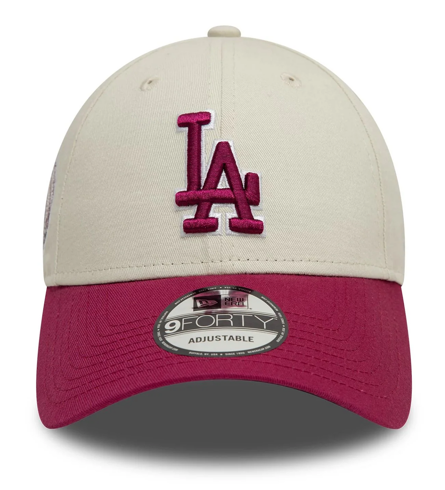 New Era LA Dodgers 9FORTY World Series Patch Ivory-Pale Red