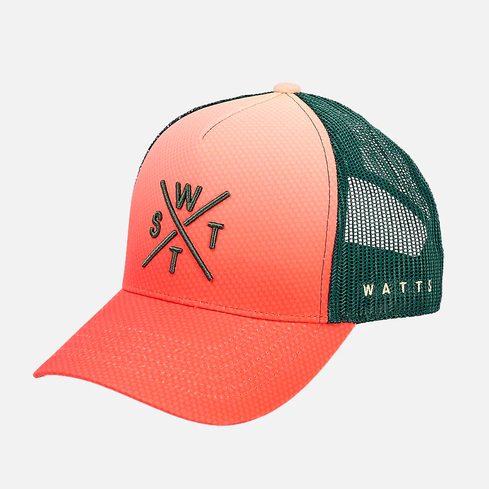 WATTS CASQUETTE TOKYO - CORAIL FLUO ET JAUNE DEEP DYE