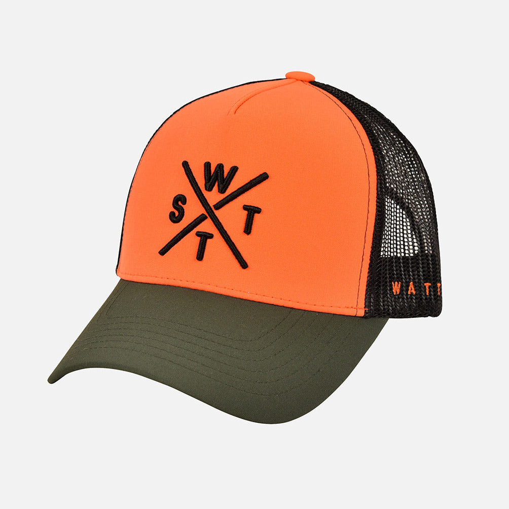 WATTS CASQUETTE TRIBE - CORAIL & VERT FONCÉ