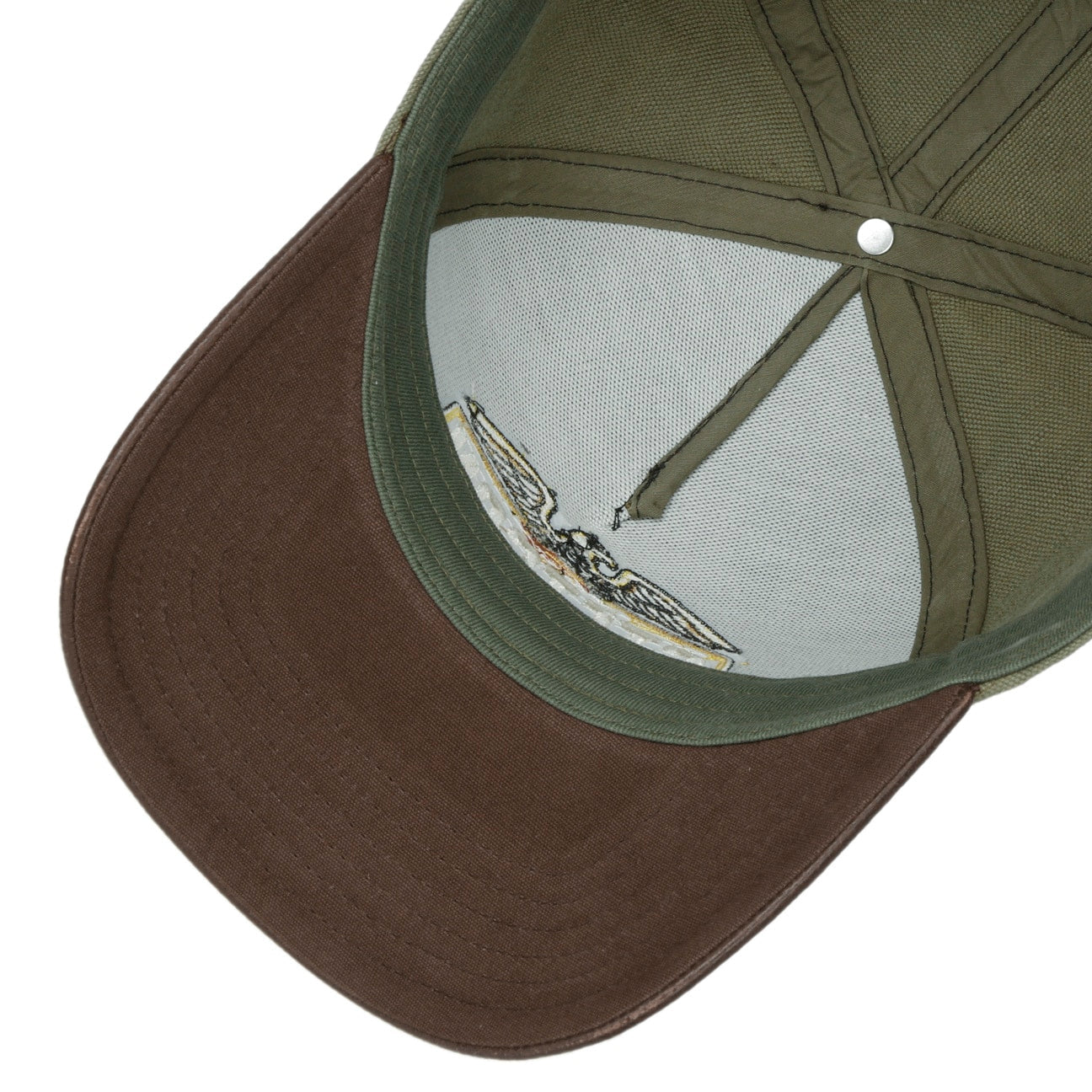 Stetson Casquette Army Trucker Cuir Olive