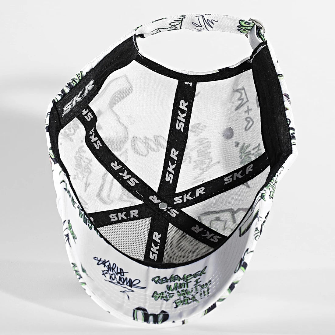SKR Casquette Blanche et Vert Lime