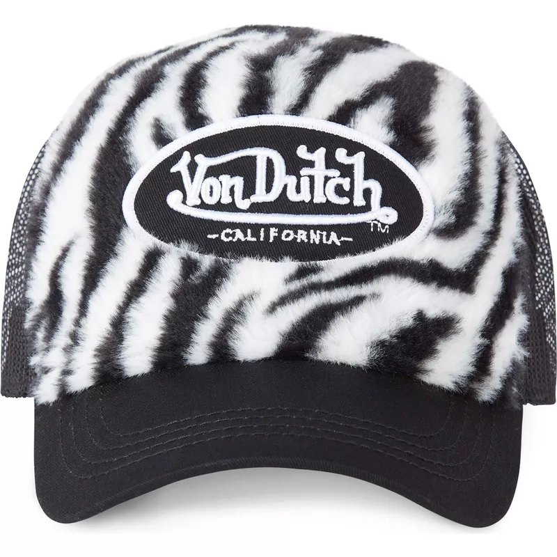 Von Dutch Casquette Trucker Noire et Blanche en Fourrure