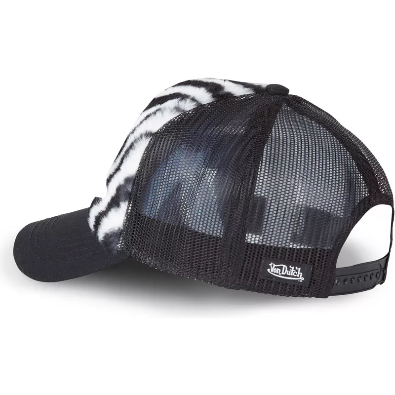 Von Dutch Casquette Trucker Noire et Blanche en Fourrure