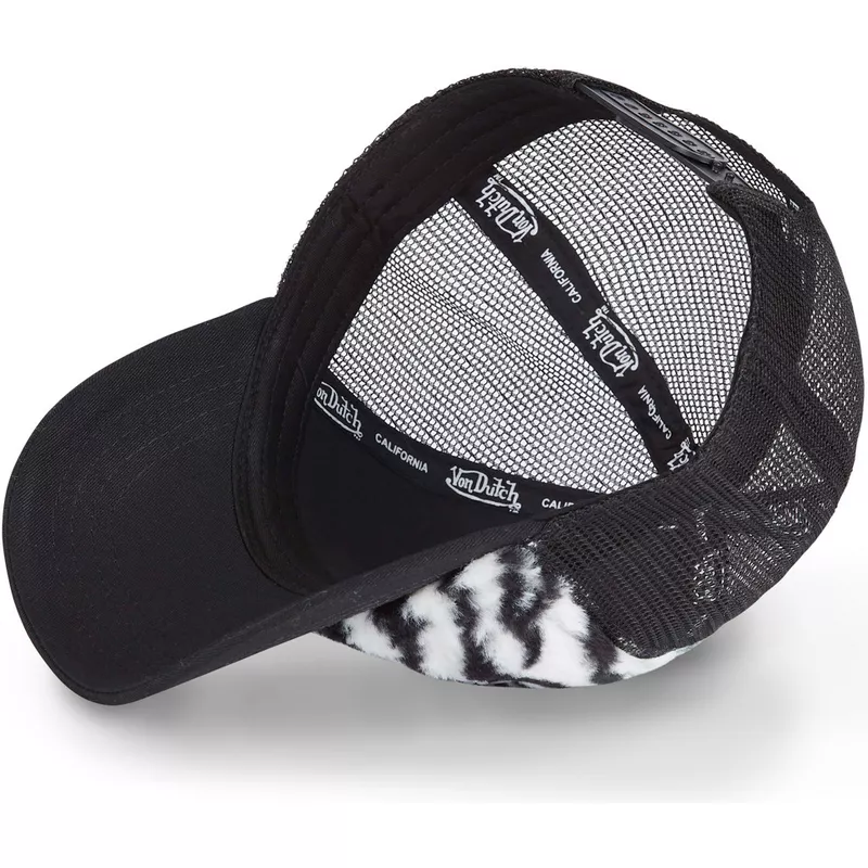 Von Dutch Casquette Trucker Noire et Blanche en Fourrure