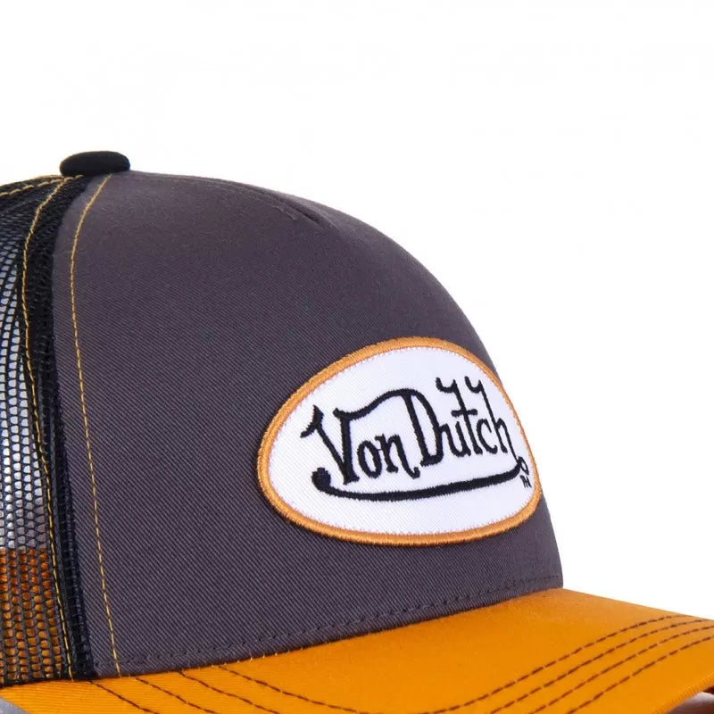 Von Dutch Casquette Orange Gris & Jaune Trucker