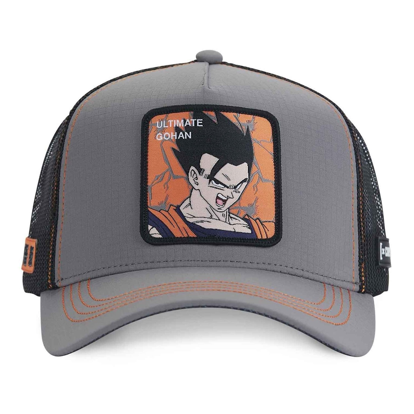 CAPSLAB Casquette Dragon Ball Z Son Ultimate Gohan Ripstop Gris Noir