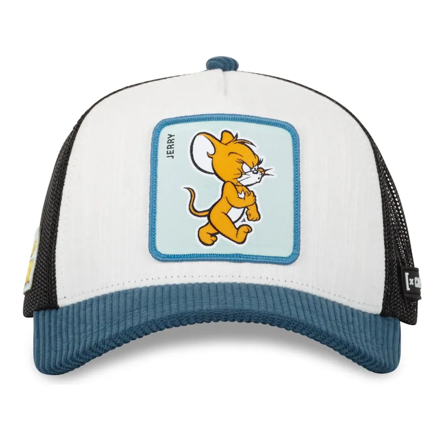 CAPSLAB Casquette Tom & Jerry Premium en cordon de Bamboo Blanc, Bleu Foncé