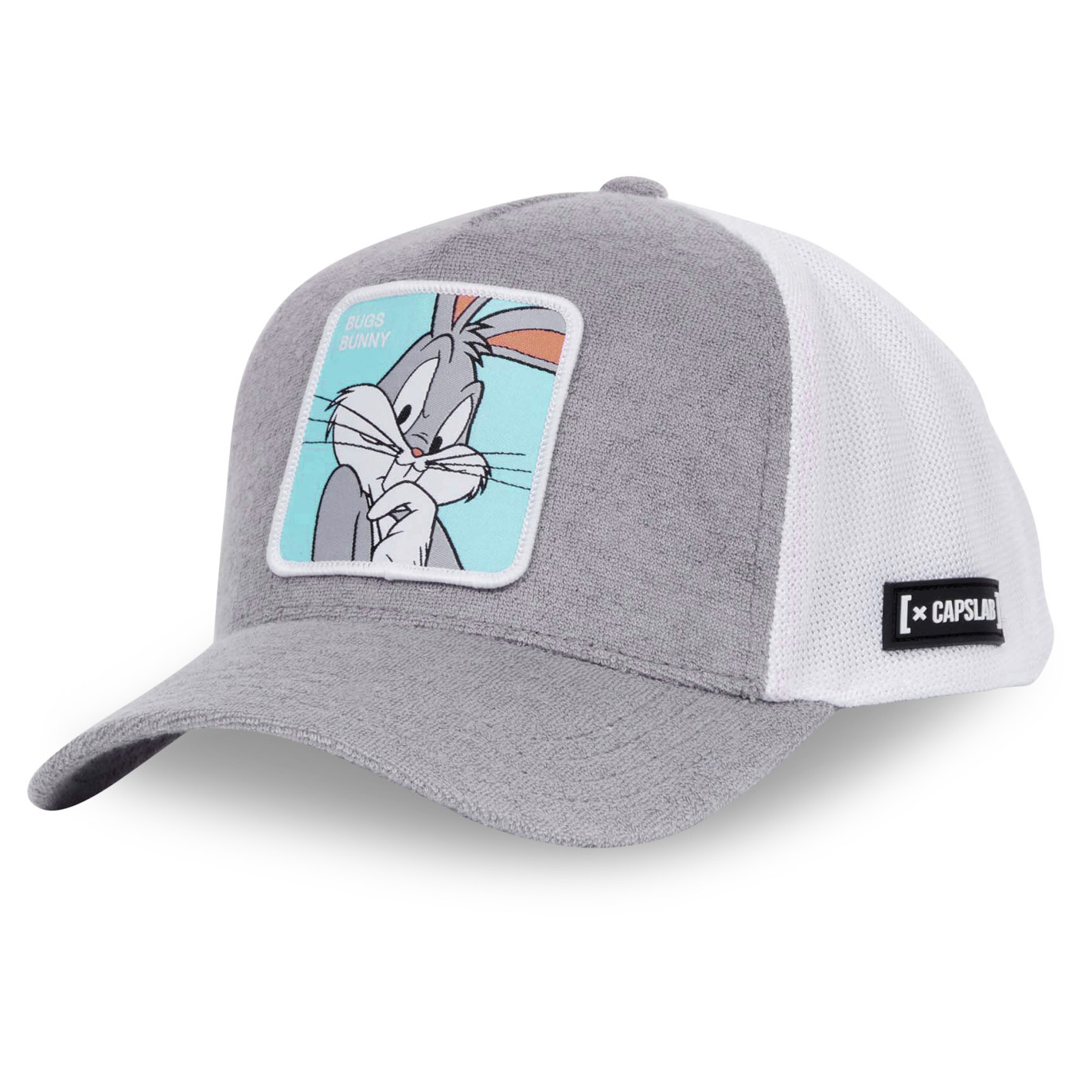 CAPSLAB Casquette Trucker Looney Tunes Bugs Bunny Snapback - Grise