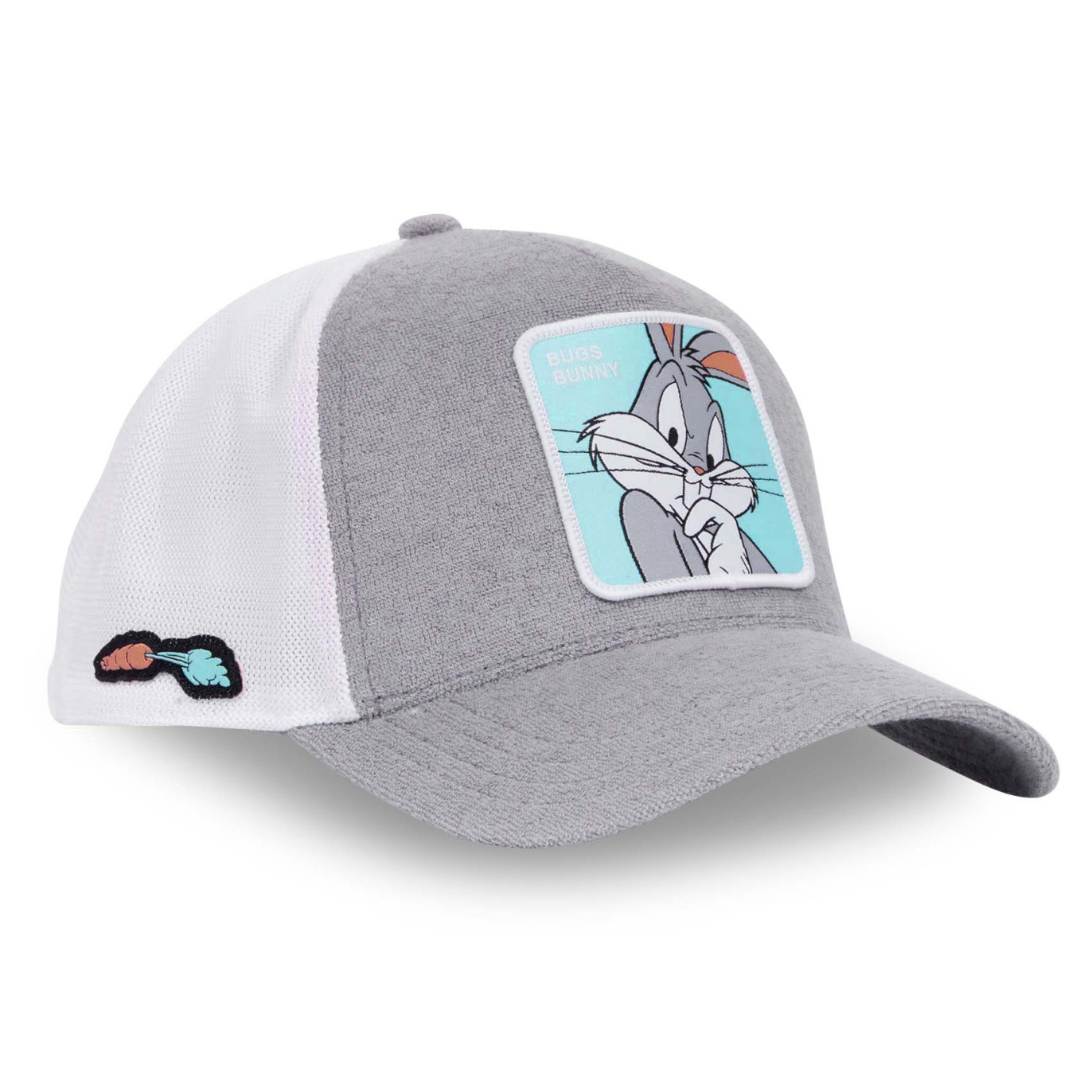 CAPSLAB Casquette Trucker Looney Tunes Bugs Bunny Snapback - Grise