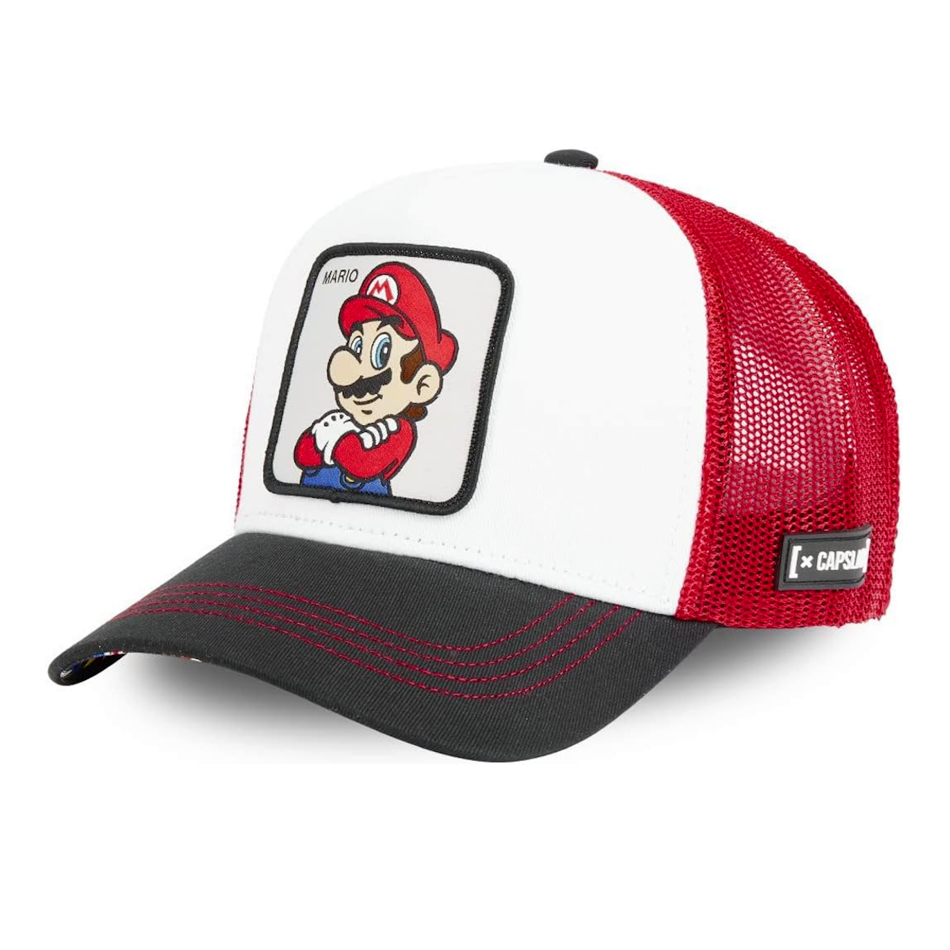 CAPSLAB Casquette Trucker Super Mario Snapback Blanc/Rouge