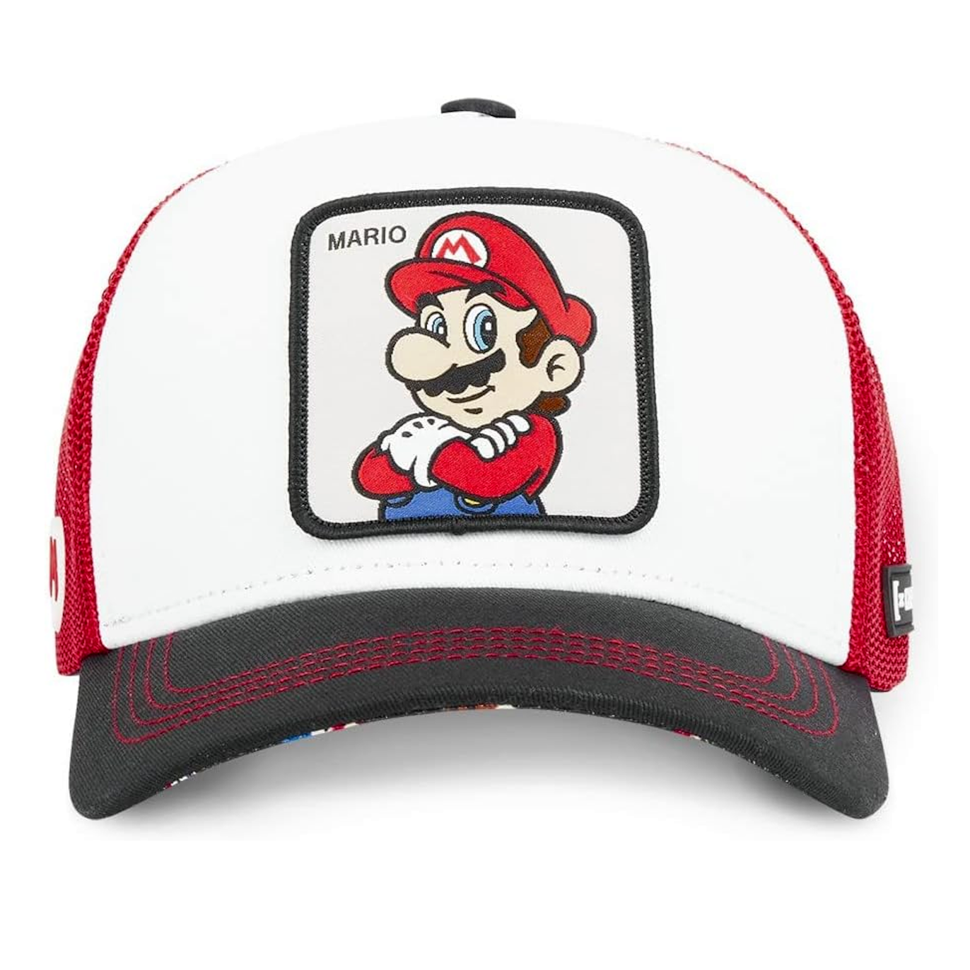 CAPSLAB Casquette Trucker Super Mario Snapback Blanc/Rouge