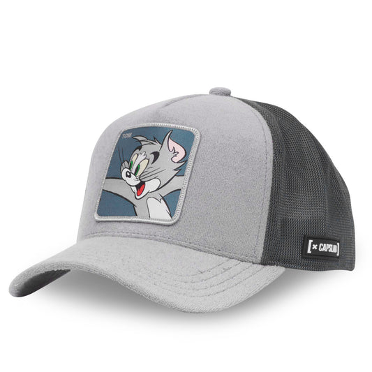 CAPSLAB Casquette Trucker Tom And Jerry Snapback - Grise