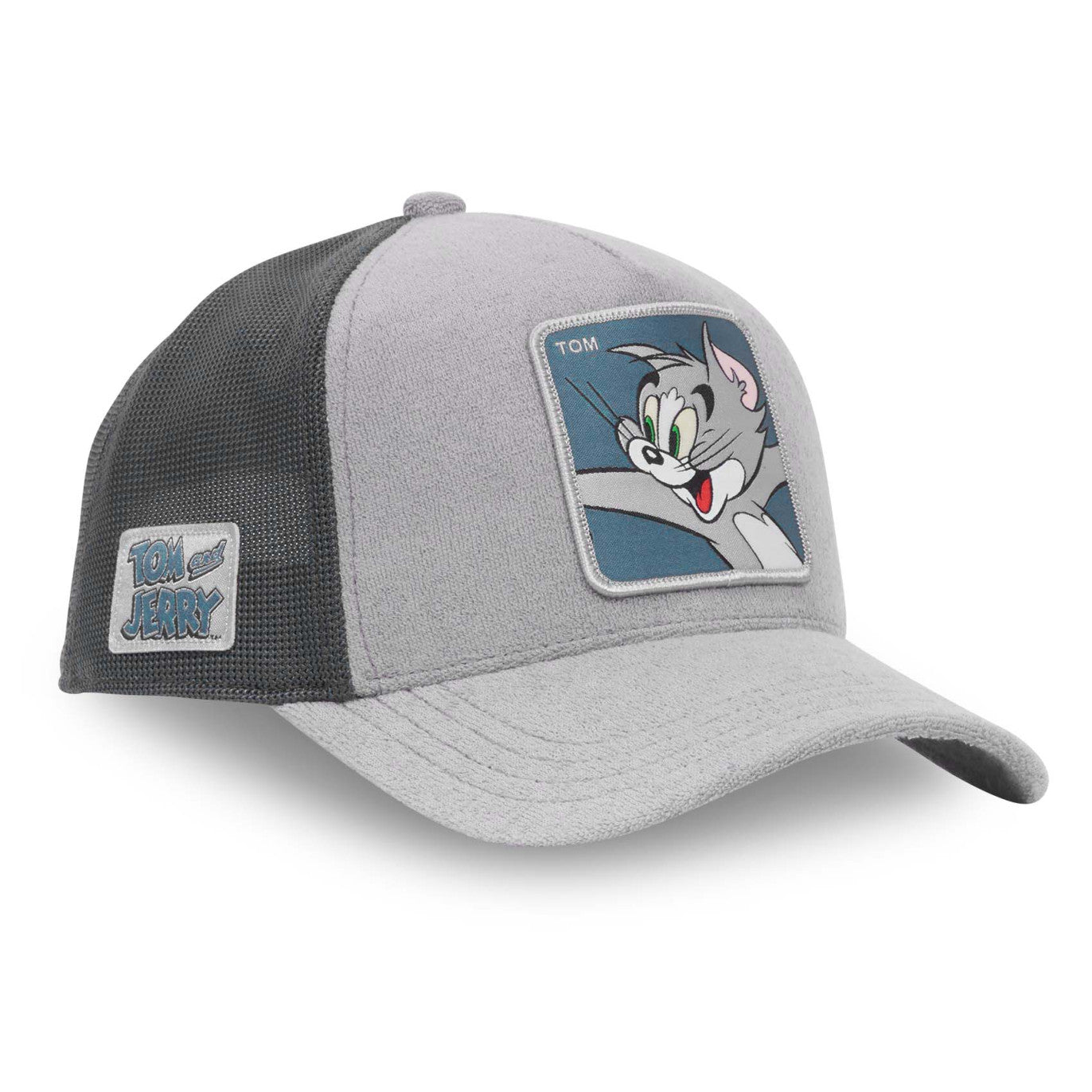 CAPSLAB Casquette Trucker Tom And Jerry Snapback - Grise