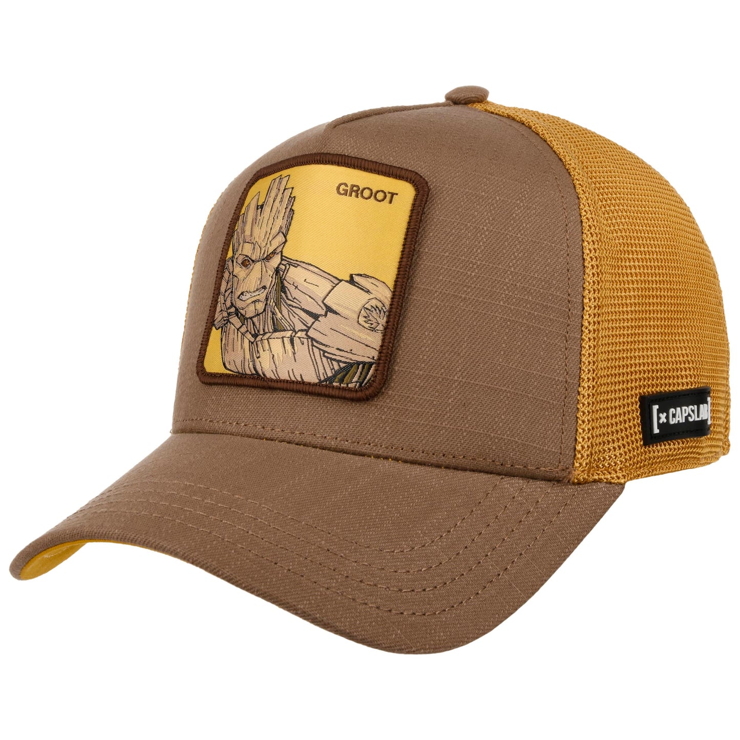 CAPSLAB Casquette Trucker Marvel Groot Jaune Marron