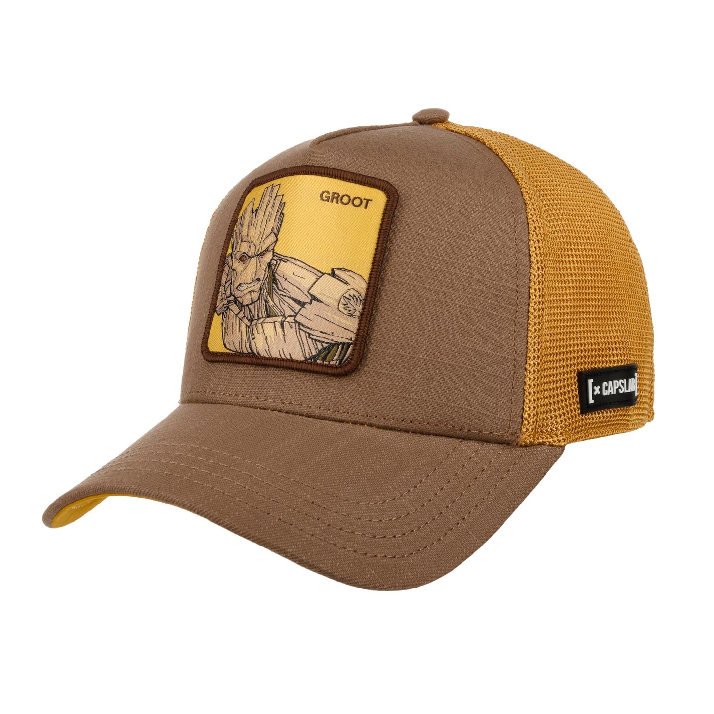 CAPSLAB Casquette Trucker Marvel Groot Jaune Marron