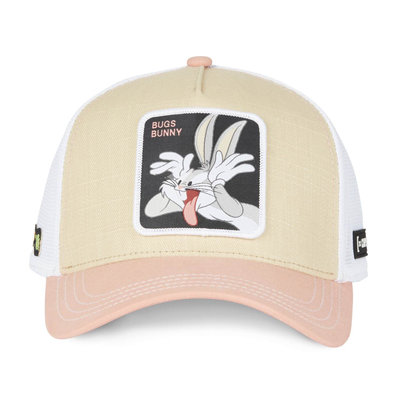 CAPSLAB Casquette Homme Trucker Looney Tunes Bugs Bunny Beige