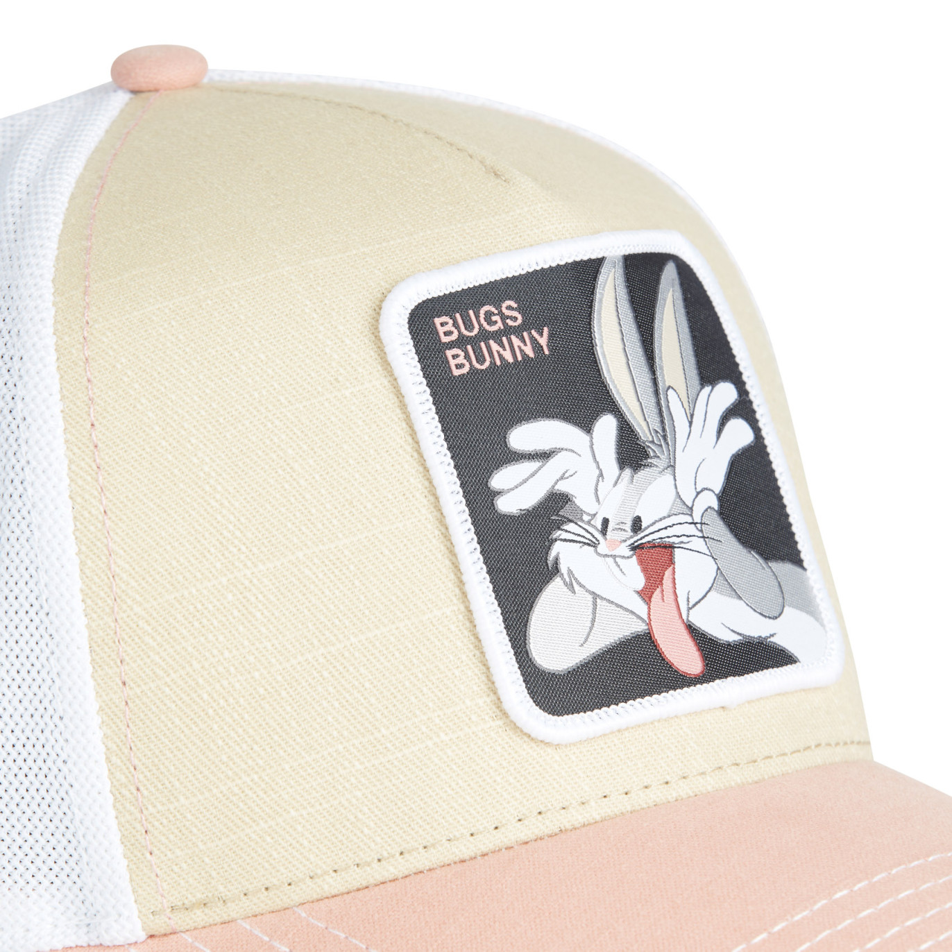 CAPSLAB Casquette Homme Trucker Looney Tunes Bugs Bunny Beige