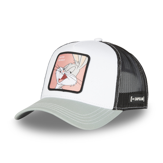 CAPSLAB Casquette Trucker Looney Tunes Bugs Bunny Snapback Blanc