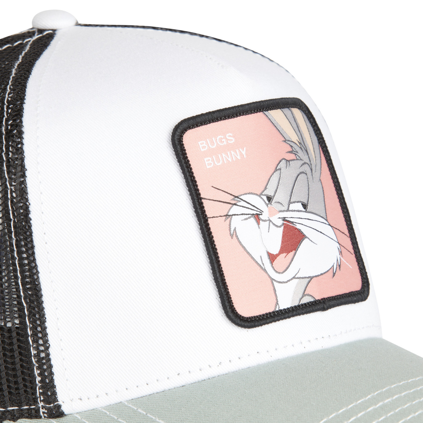 CAPSLAB Casquette Trucker Looney Tunes Bugs Bunny Snapback Blanc