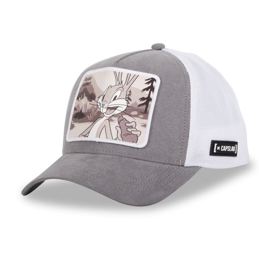 CAPSLAB Casquette Looney Tunes Bugs Bunny Suede Gris