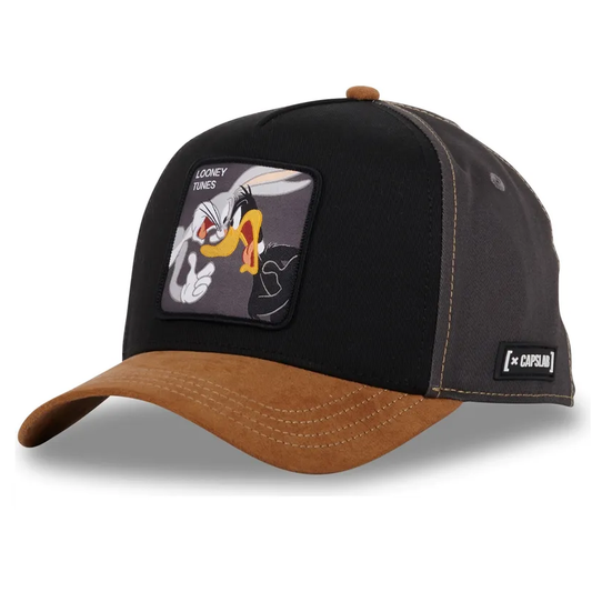 CAPSLAB Casquette Looney Tunes Bugs Bunny and Daffy Duck BAD Noir Maroon