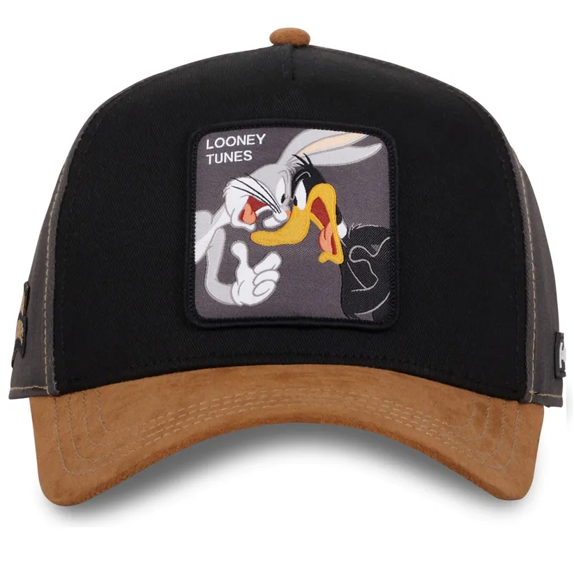 CAPSLAB Casquette Looney Tunes Bugs Bunny and Daffy Duck BAD Noir Maroon