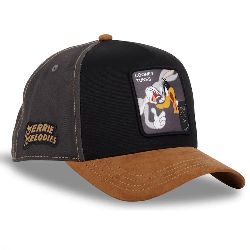 CAPSLAB Casquette Looney Tunes Bugs Bunny and Daffy Duck BAD Noir Maroon