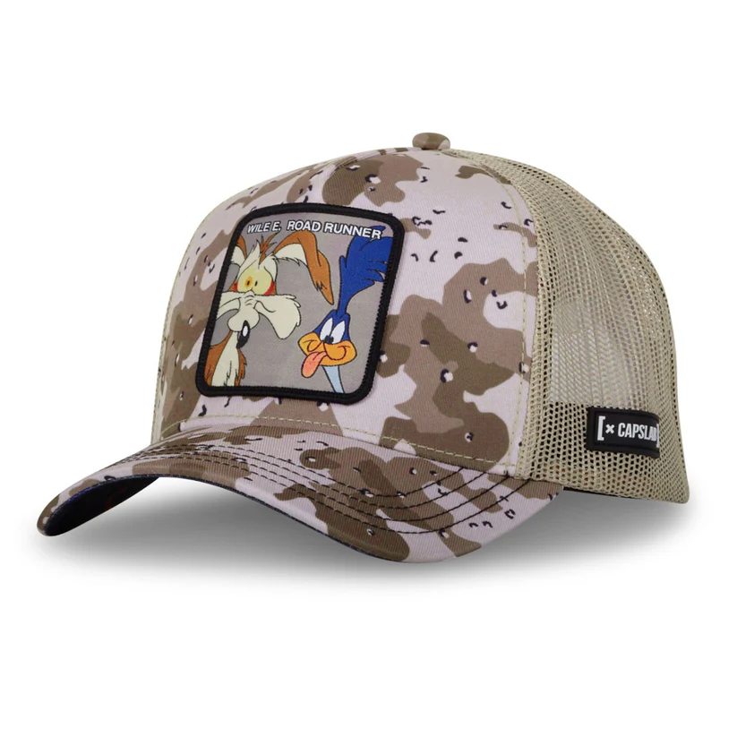 CAPSLAB Casquette Looney Tunes Coyote, Bip Bip Beige Camouflage