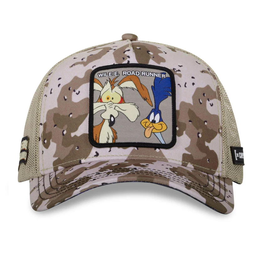 CAPSLAB Casquette Looney Tunes Coyote, Bip Bip Beige Camouflage