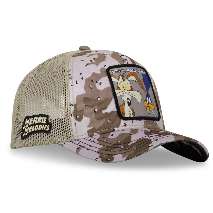 CAPSLAB Casquette Looney Tunes Coyote, Bip Bip Beige Camouflage