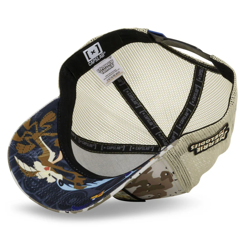 CAPSLAB Casquette Looney Tunes Coyote, Bip Bip Beige Camouflage