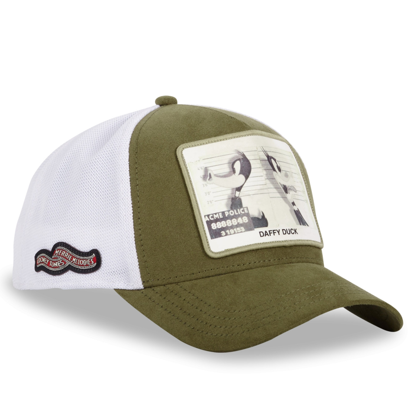 CAPSLAB Casquette Looney Tunes Daffy Duck Suede Olive