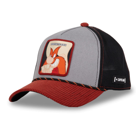 CAPSLAB Casquette Looney Tunes Yosemite Sam Gris Maroon Velour