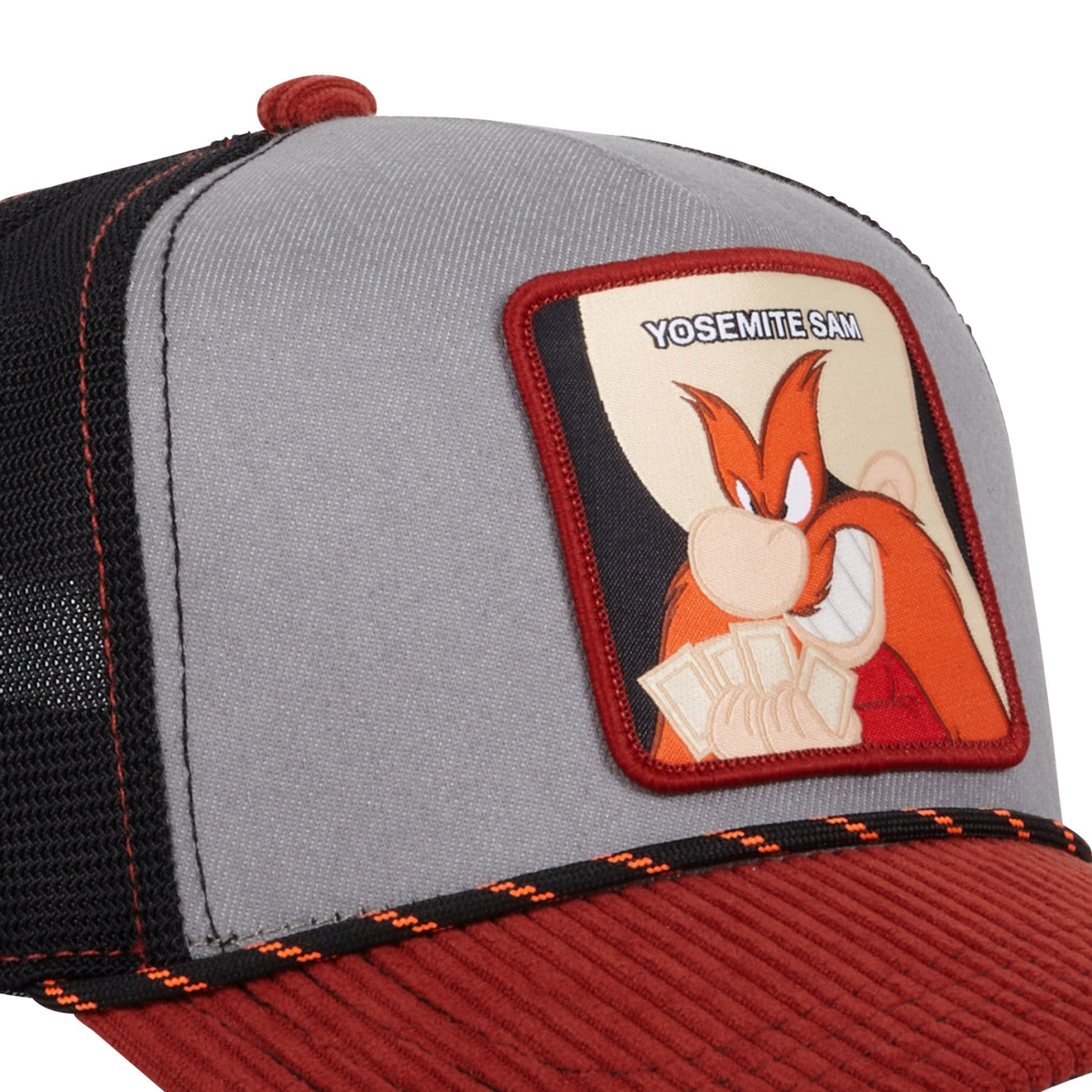 CAPSLAB Casquette Looney Tunes Yosemite Sam Gris Maroon Velour