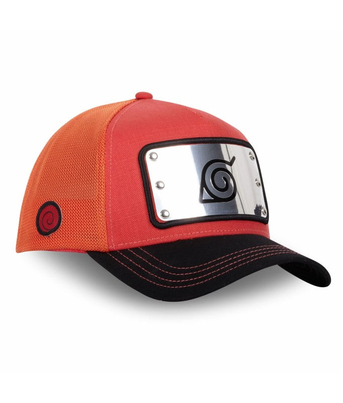 CAPSLAB Casquette Naruto Konoha Bandana Metal Rouge Orange Noir Limited