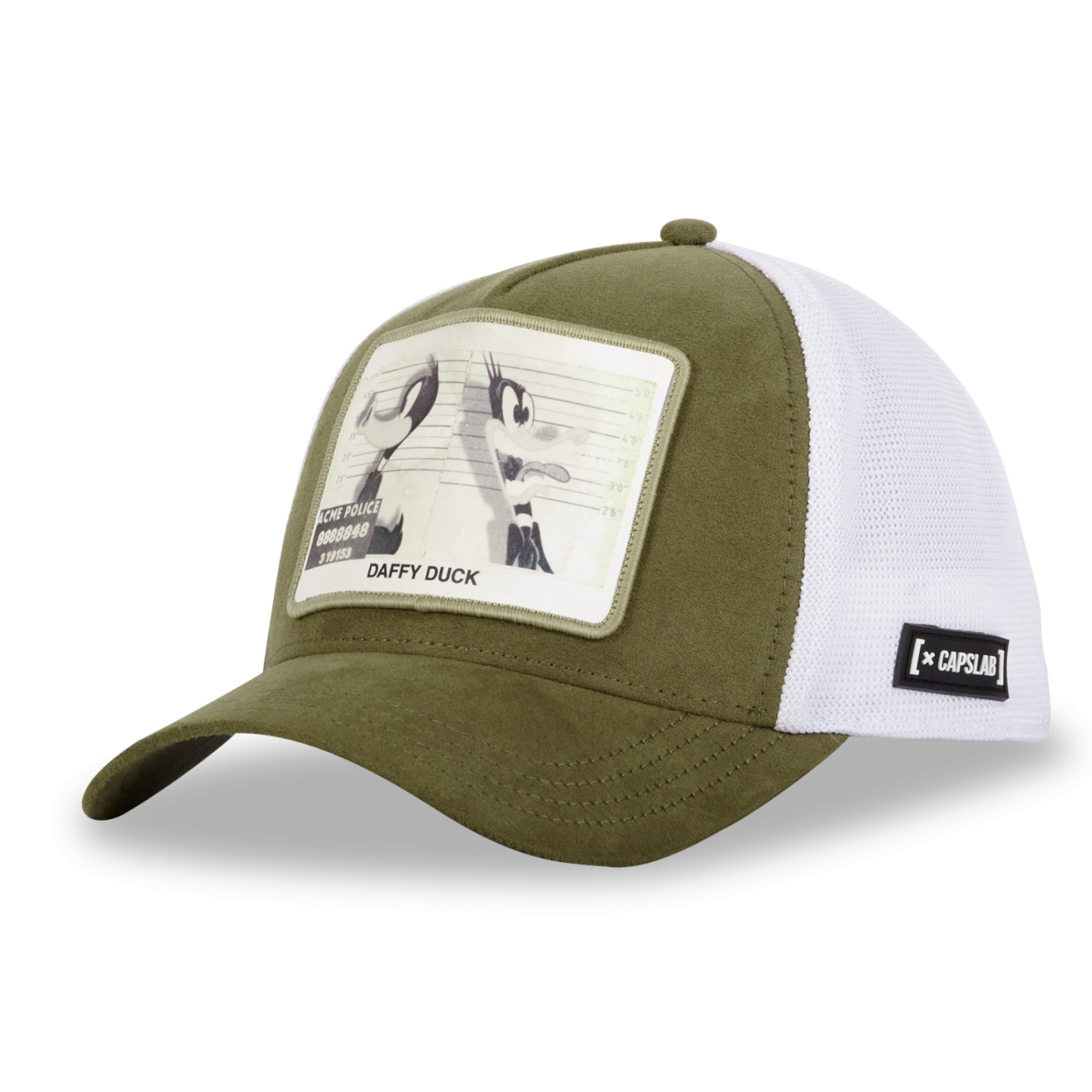 CAPSLAB Casquette Looney Tunes Daffy Duck Suede Olive