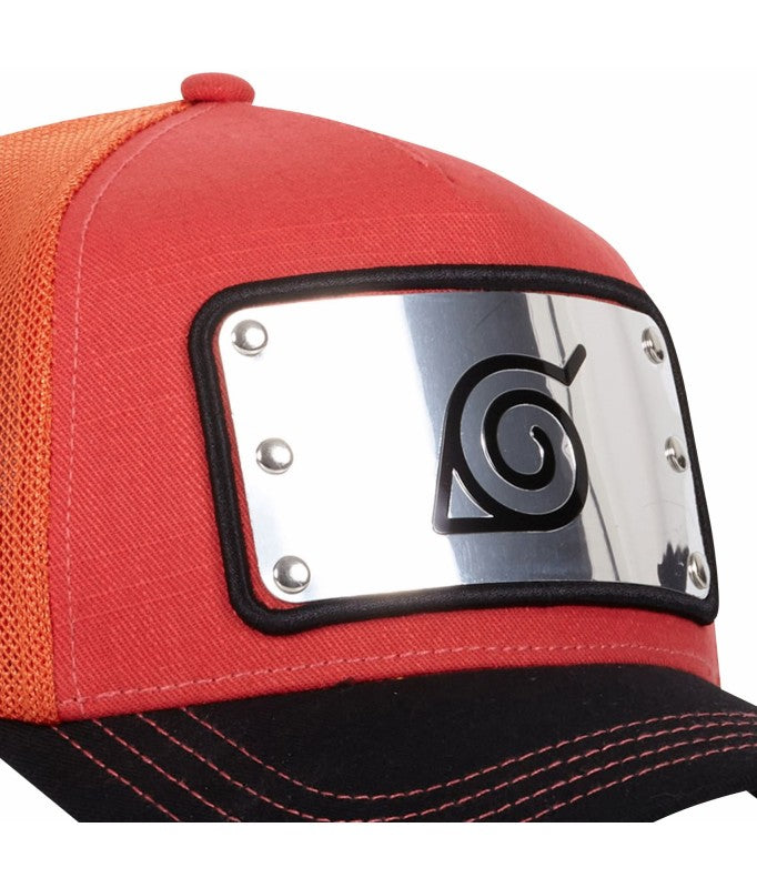 CAPSLAB Casquette Naruto Konoha Bandana Metal Rouge Orange Noir Limited