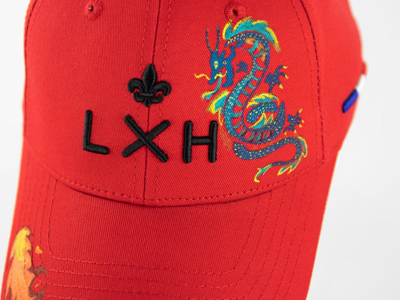 LXH CASQUETTE « HÉRITAGE » CUSTOM ROUGE/DRAGON