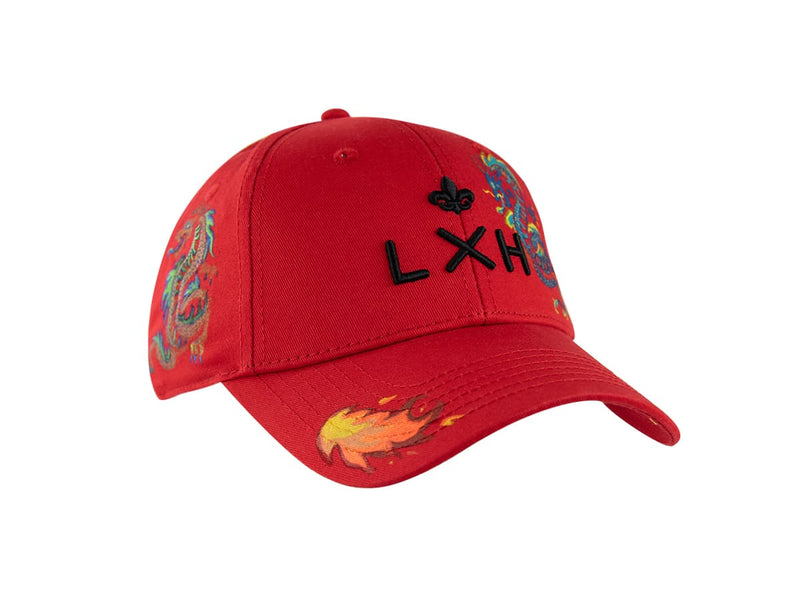 LXH CASQUETTE « HÉRITAGE » CUSTOM ROUGE/DRAGON