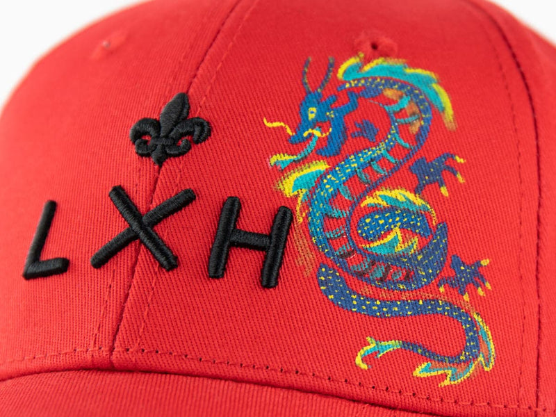 LXH CASQUETTE « HÉRITAGE » CUSTOM ROUGE/DRAGON
