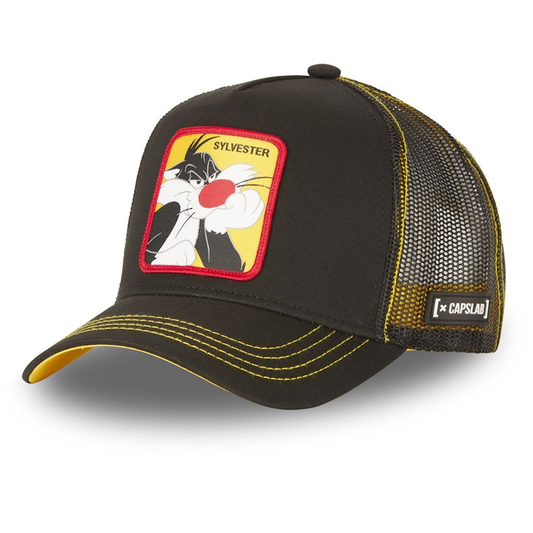 CAPSLAB Casquette Trucker Looney Tunes Grosminet Snapback Noir