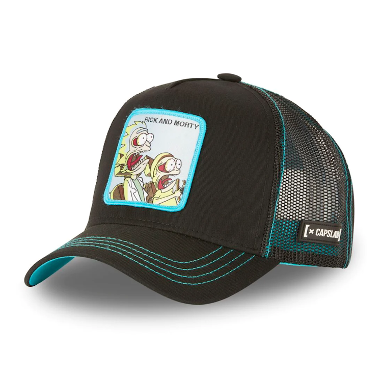 CAPSLAB Casquette Trucker Rick & Morty Snapback Noir/Bleu