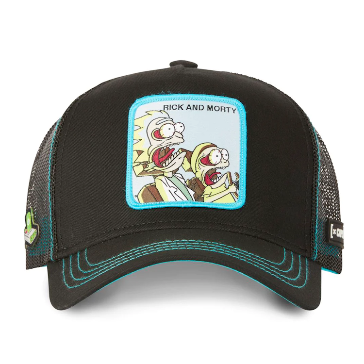 CAPSLAB Casquette Trucker Rick & Morty Snapback Noir/Bleu