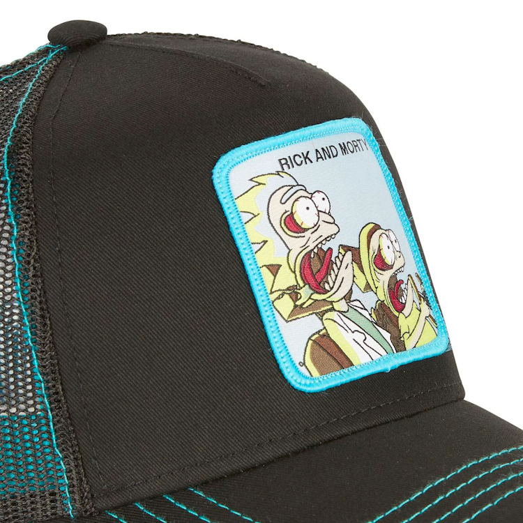 CAPSLAB Casquette Trucker Rick & Morty Snapback Noir/Bleu